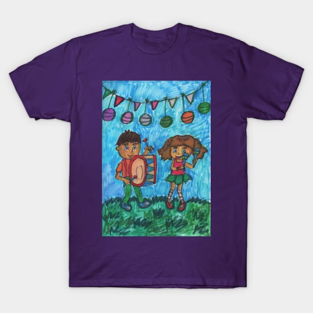 Children at the Carnival T-Shirt by Mila-Ola_Art